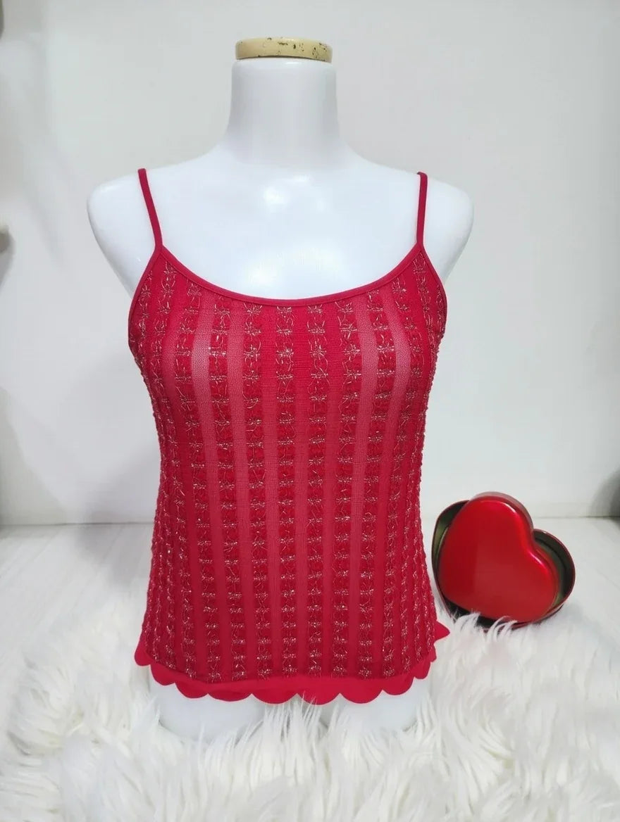 Red Lace Camisole Top - Rahma Essentials
